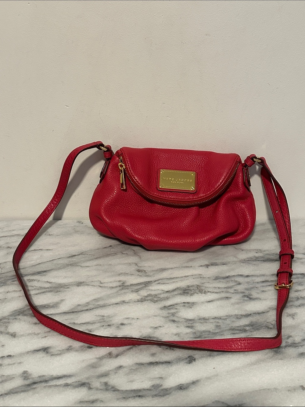 Marc by Marc Jacobs Red Crossbody Shoulder Bag flap with extra pocket